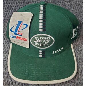 New York Jets Hat Football Logo Athletic Strapback NFL Pro Line Vtg NWT Green